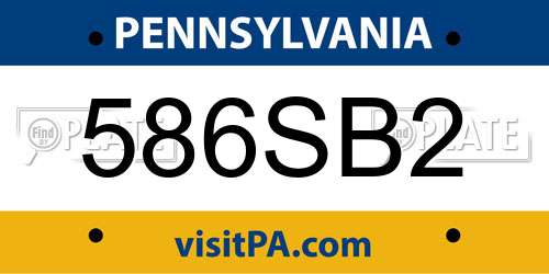 586SB2 Pennsylvania License Plate