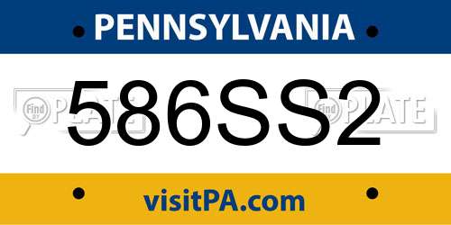 586SS2 Pennsylvania License Plate