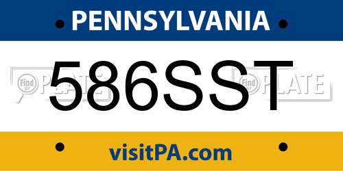 586SST Pennsylvania License Plate