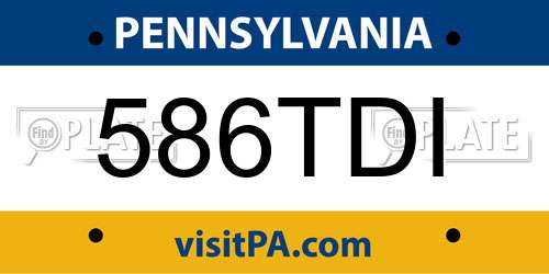 586TDI Pennsylvania License Plate