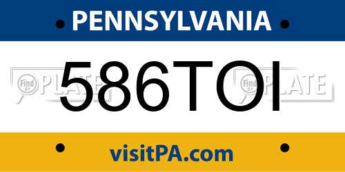 586TOI Pennsylvania License Plate
