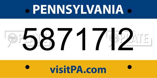 58717I2 Pennsylvania License Plate