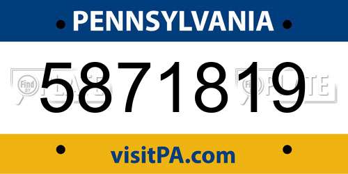 5871819 Pennsylvania License Plate