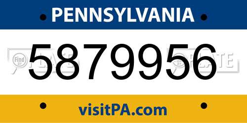 5879956 Pennsylvania License Plate
