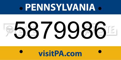 5879986 Pennsylvania License Plate