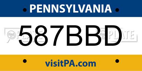 587BBD Pennsylvania License Plate