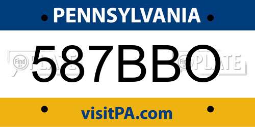 587BBO Pennsylvania License Plate