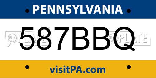 587BBQ Pennsylvania License Plate