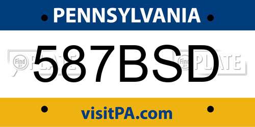 587BSD Pennsylvania License Plate