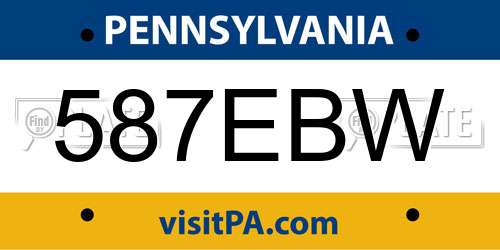 587EBW Pennsylvania License Plate