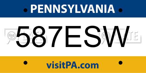 587ESW Pennsylvania License Plate