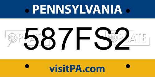 587FS2 Pennsylvania License Plate