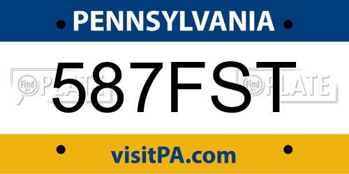 587FST Pennsylvania License Plate