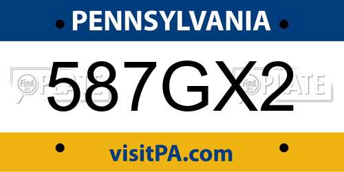 587GX2 Pennsylvania License Plate