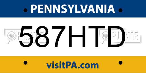 587HTD Pennsylvania License Plate