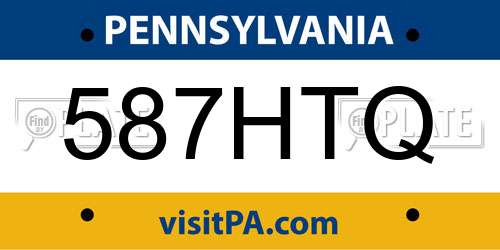 587HTQ Pennsylvania License Plate