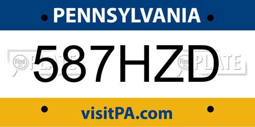 587HZD Pennsylvania License Plate
