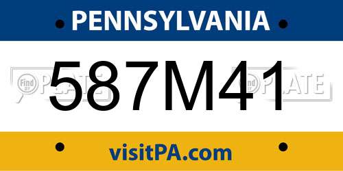 587M41 Pennsylvania License Plate