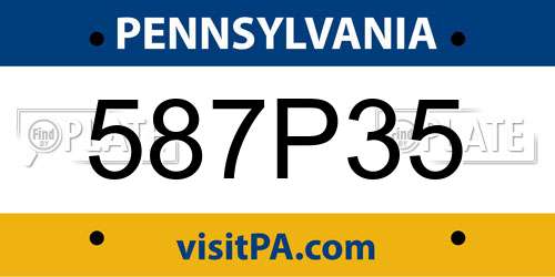 587P35 Pennsylvania License Plate