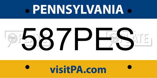 587PES Pennsylvania License Plate