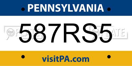 587RS5 Pennsylvania License Plate