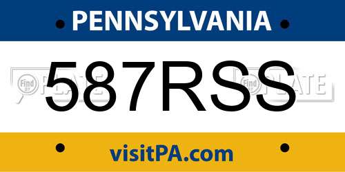 587RSS Pennsylvania License Plate