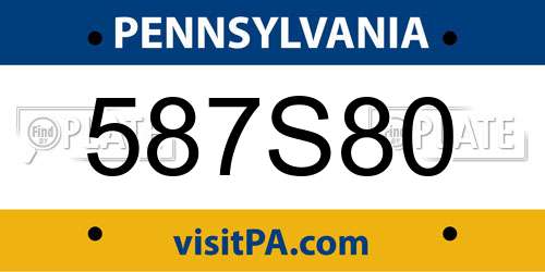 587S80 Pennsylvania License Plate