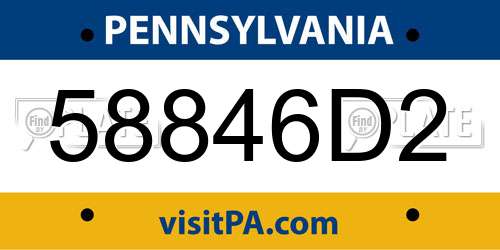 58846D2 Pennsylvania License Plate