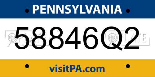 58846Q2 Pennsylvania License Plate