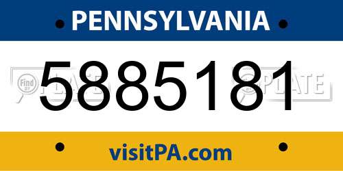 5885181 Pennsylvania License Plate
