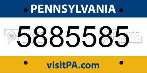 5885585 Pennsylvania License Plate