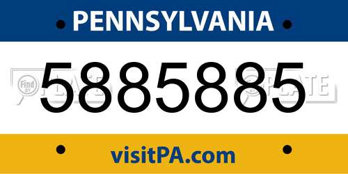 5885885 Pennsylvania License Plate