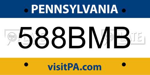 588BMB Pennsylvania License Plate