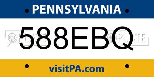588EBQ Pennsylvania License Plate