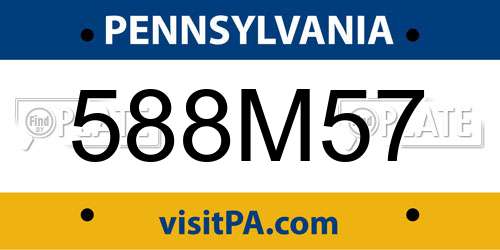 588M57 Pennsylvania License Plate