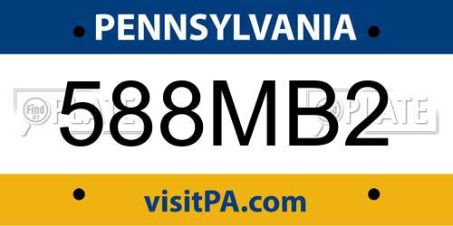 588MB2 Pennsylvania License Plate