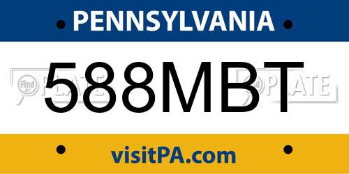 588MBT Pennsylvania License Plate