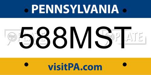 588MST Pennsylvania License Plate