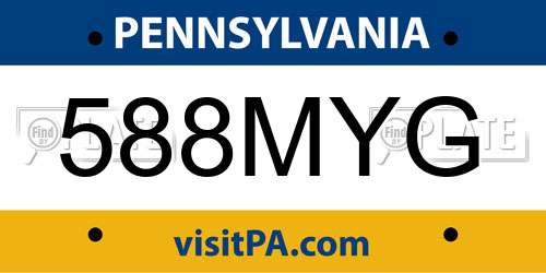 588MYG Pennsylvania License Plate
