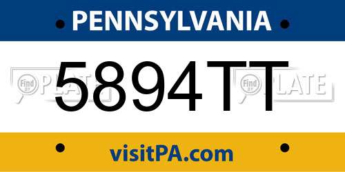 5894TT Pennsylvania License Plate
