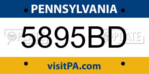 5895BD Pennsylvania License Plate