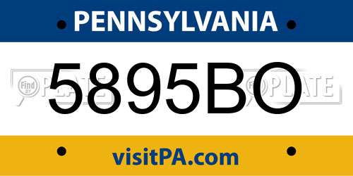 5895BO Pennsylvania License Plate
