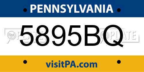 5895BQ Pennsylvania License Plate