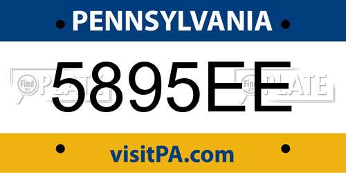 5895EE Pennsylvania License Plate