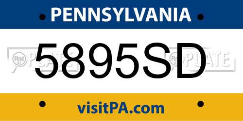 5895SD Pennsylvania License Plate