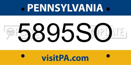5895SO Pennsylvania License Plate
