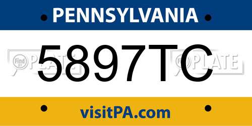 5897TC Pennsylvania License Plate