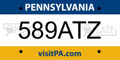 589ATZ Pennsylvania License Plate