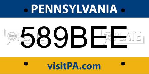 589BEE Pennsylvania License Plate
