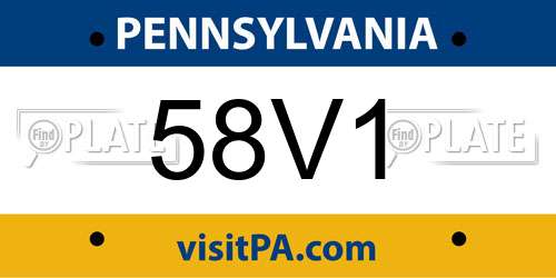 58V1 Pennsylvania License Plate
